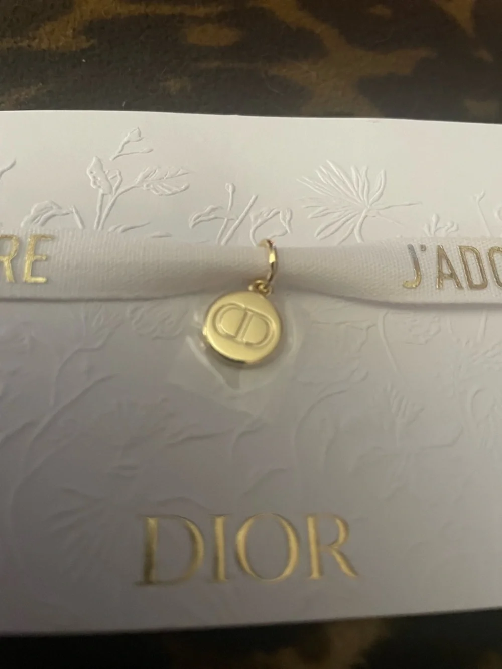 Dior Gold Round CD Logo Charm Pendant - Picture 2 of 7